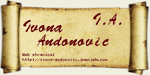 Ivona Andonović vizit kartica
